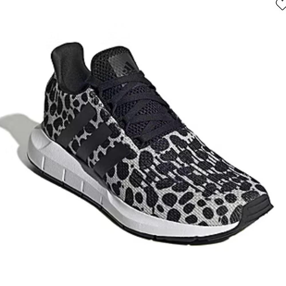 Adidas Swift Run Black & White Leopard Print Running Shoes